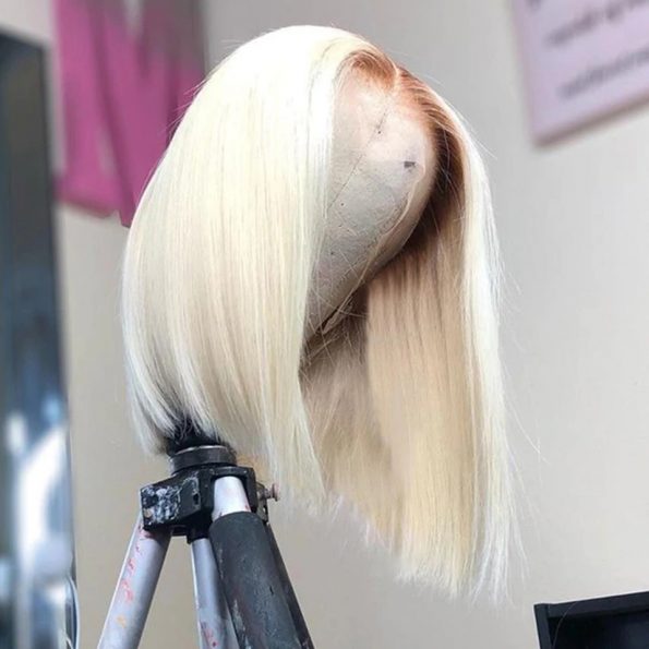Straight Blonde Bob Wig With Baby Hair