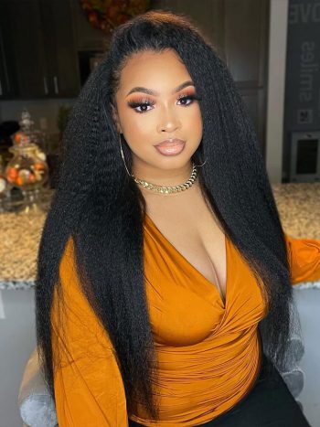 Bleached Knots Glueless HD Lace Wig Kinky Straight 13x4 Full Frontal Wigs | Real HD Wig