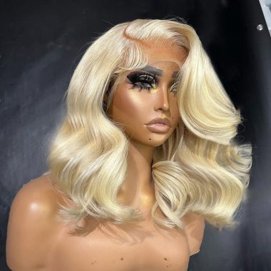 613 Blonde Color Short Human Hair Wig 13x4 HD Lace Wig