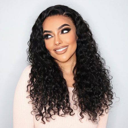 Water Wave High Density Medium Length Lace Front Wig
