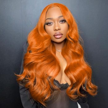 Glueless Ginger Orange Color Wig Straight And Body Wave 13x4 HD Lace Frontal Wig