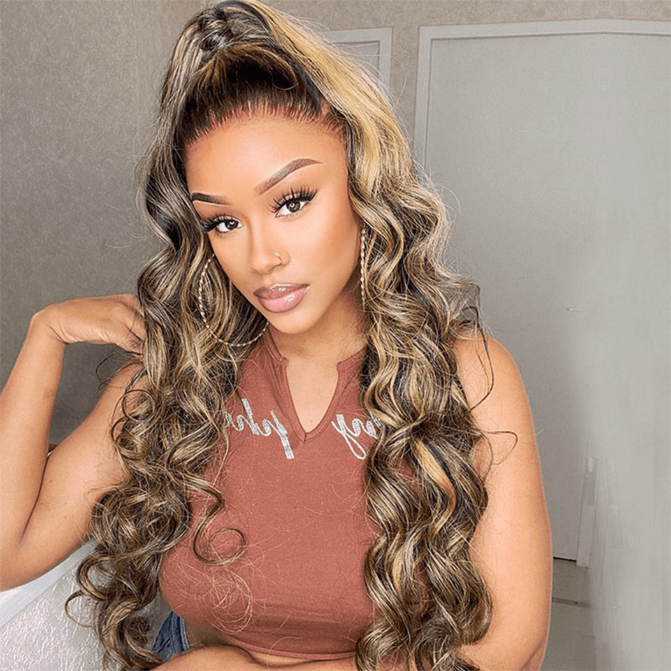 Loose Deep Wave Lace Wig Highlight 5x5 13×4 HD Lace Frontal Wig