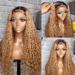 Undetectable Lace Wigs 13×4 Lace Wigs Water Wave Ombre Color 1B27 Wig
