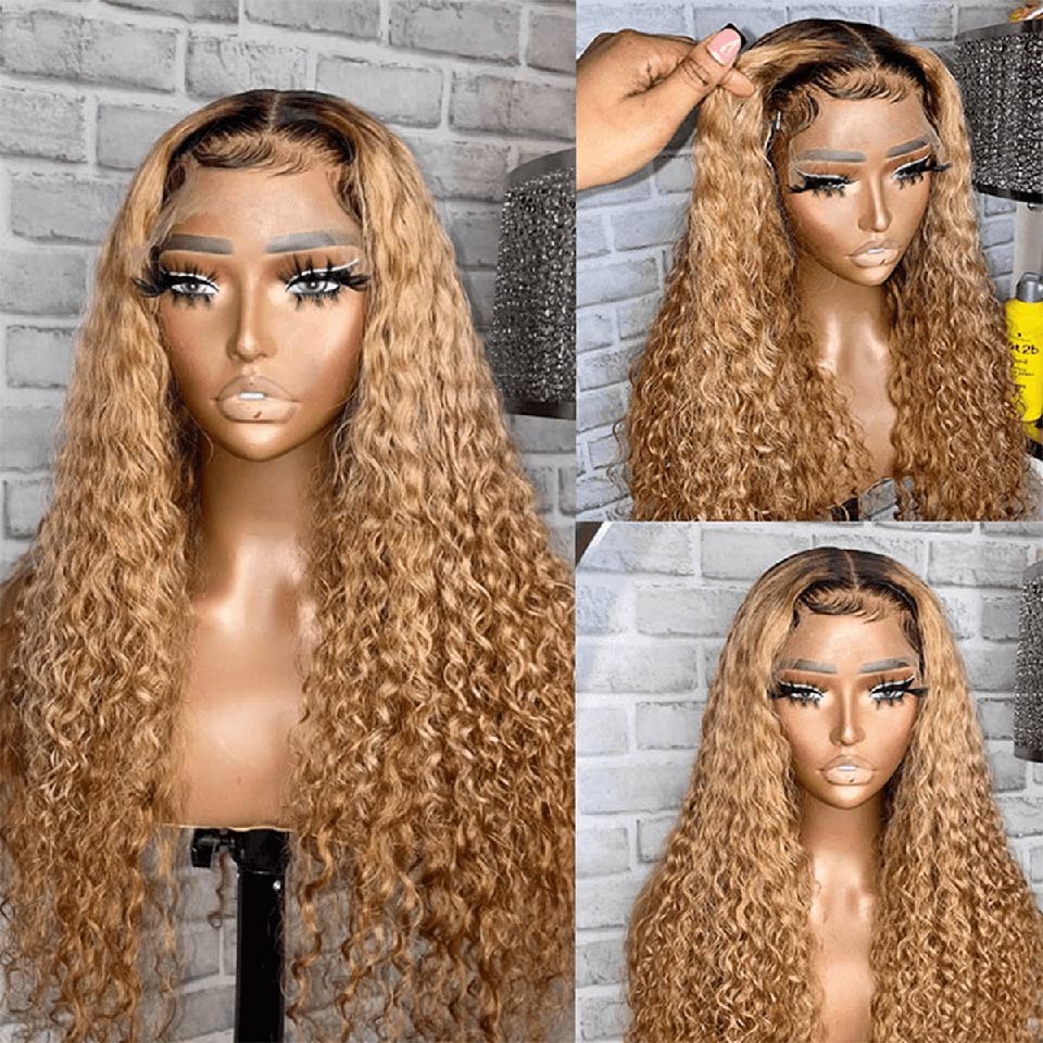 Undetectable Lace Wigs 13×4 Lace Wigs Water Wave Ombre Color 1B/27 Wig