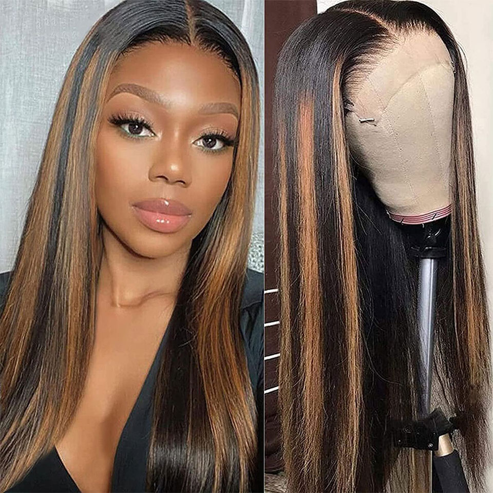 Buy Real HD Lace Straight Wig With Ombre Color 180 Density Wigs At Affordable Price