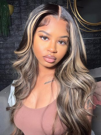 Body Wave Balayage Highlight Human Hair 6x5 13x4 Glueless Wigs HD Lace Front Wigs
