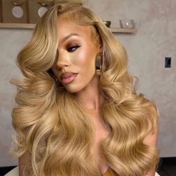 Glueless Body Wave Wig 6×5 13×4 HD Lace Front Wig Honey Blonde #27 Colored Wigs