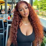 HD Lace Wig Water Wave 5x5 13x4 Lace Reddish Brown Colored Wigs