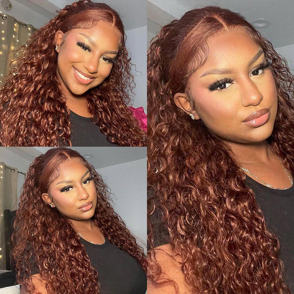 5x5 13x4 Lace Reddish Brown Colored Wigs 180 Density