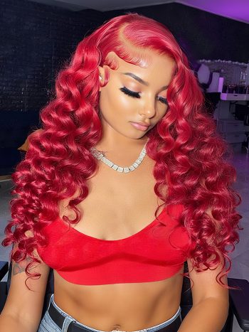 Glueless Red Wig 6x5 13x4 HD Frontal Wigs Loose Deep Human Hair Wig