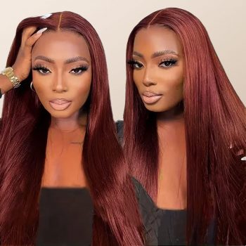 Reddish Brown Straight Hair 6x5 13x4 Glueless HD Lace Wig 180% Density