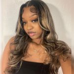 HD 5x5 13x4 Lace Wig Ombre Highlight Honey Blonde With Dark Roots Colored Wigs