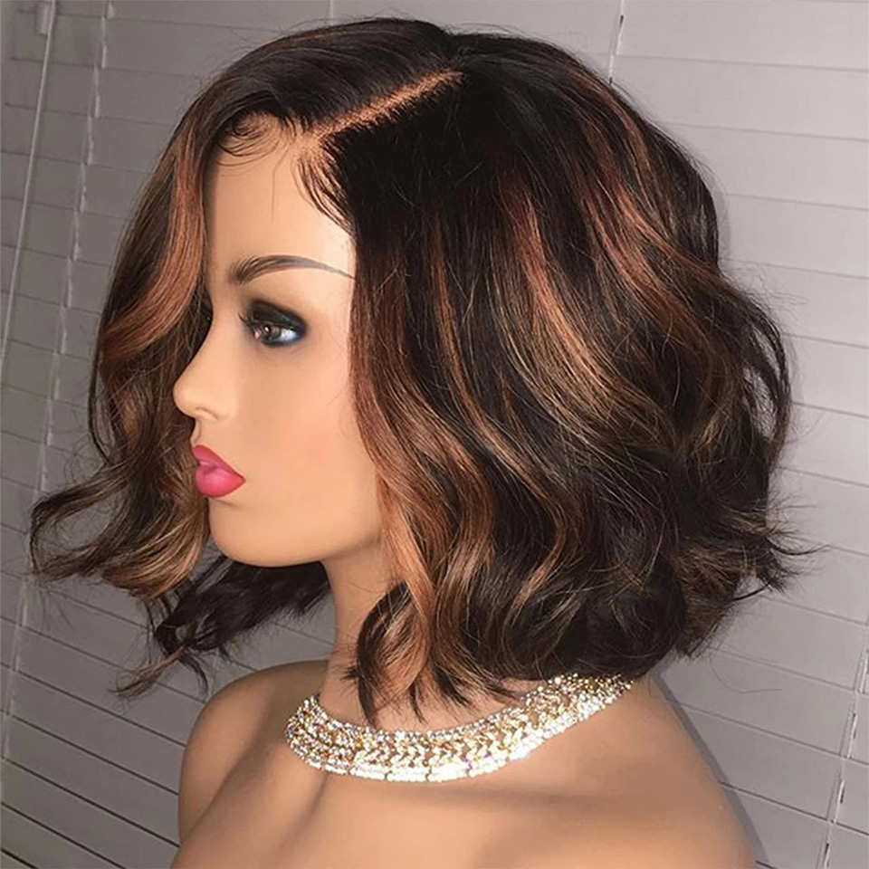 Highlight 1B/30 Loose Deep Wave Bob Wig 13x4 Lace Wig 150% Density