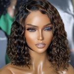Water Wave Highlight 1B30 Color Short Bob Wig 13x4 Lace Front Wig