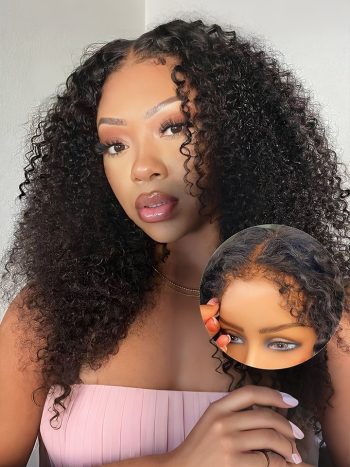 Glueless 6x5 13x4 HD Lace Wig Curly Hair 4C Edges Hairline Human Hair Wig