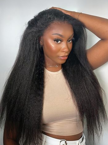 4C Edges Hairline Wig Kinky Straight 6x5 13x4 HD Lace Glueless Wigs