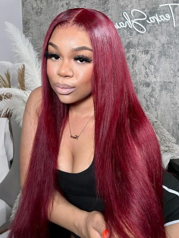 Straight Hair 6x5 13x4 HD Lace Wig 99J Color Glueless Human Hair Wig