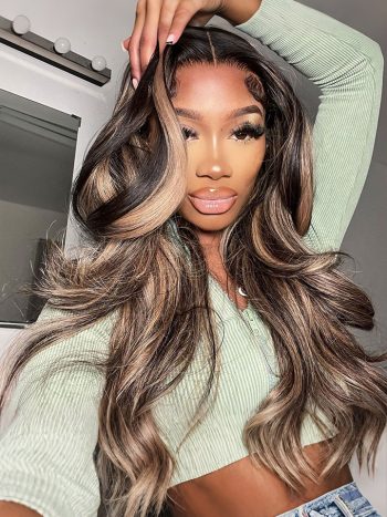 Wear And Go Balayage Highlight Color Glueless Wig Pre Cut 6x5 HD Lace Wig