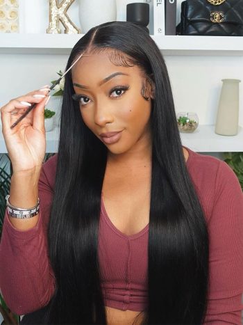 Glueless 6x5 Pre Cut HD Lace Wig Bleached Knots Straight Hair Wear And Go Wig