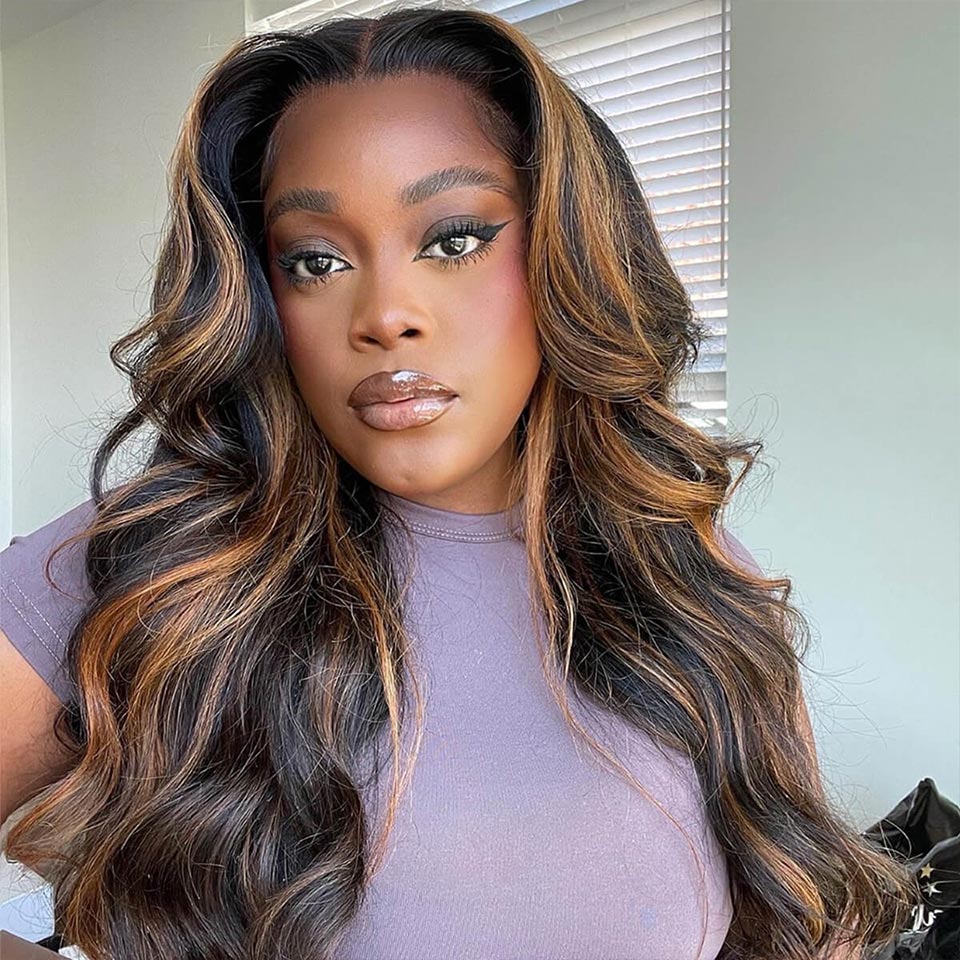 Highlight P1B/30 Body Wave 5x5 13x4 Lace Front Wigs