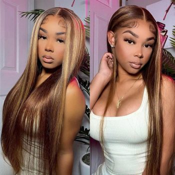 Clearance Sale | Highlight 4/27 Color Straight 13x4 Lace Front Wigs