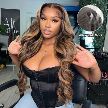 Airy Cap Highlight P4/27 Wear Go 6x5 Plus Pre Cut HD Lace Wig Glueless Wig Beginner Friendly
