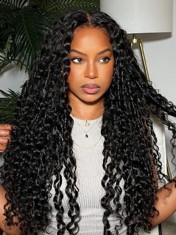 Glueless Bouncy Curls 6x5 13x4 HD Lace Wig Water Wave Wig 180% Density