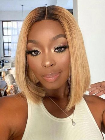 Glueless Ombre Honey Blonde Straight Bob Wig 6×5 Pre Cut HD Lace Short Wig
