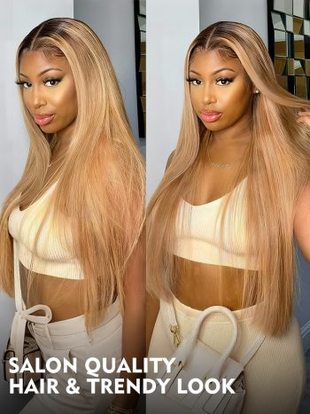 Ombre Honey Blonde Wear Go Glueless Straight And Body Wave 6×5 HD Lace Wig