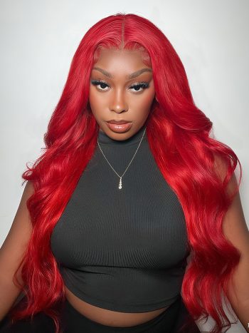Red Color Wear Go Glueless Body Wave 6x5 13x4 Pre Cut HD Lace Wig