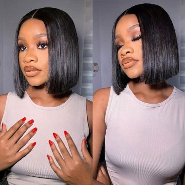 Bleached Tiny Knots Wear Go Straight Bob Wig 6x5 Pre Cut HD Lace Wig