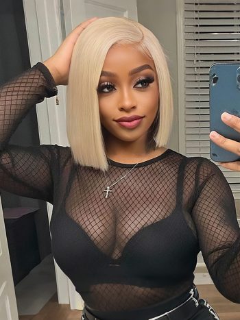 Ash Blonde Bob 6x5 13×6 HD Lace Short Human Hair Wig With Pre Plucked Hairline