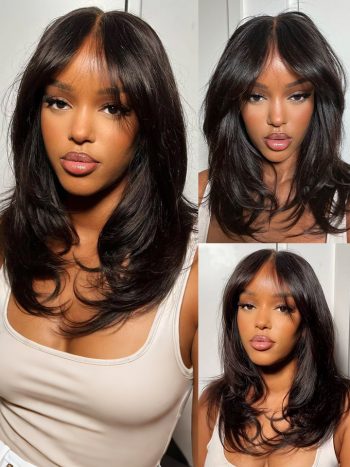 Butterfly Layered Cut Pre-Style Natural Wavy Glueless 6×5 Pre-Cut HD Lace Wig