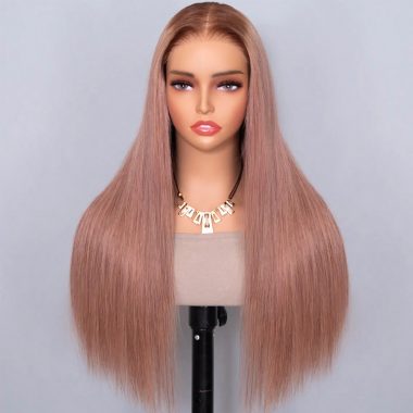 Ombre Ash Pink Color Glueless Straight Wig Pre-Cut 6×5 HD Lace Wig