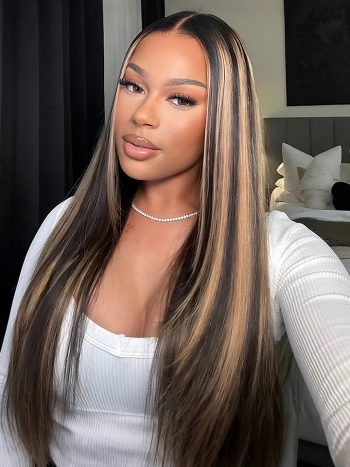 Balayage Highlight Color U Part Straight/Body Wave Human Hair Wig