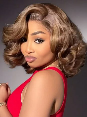 Highlight Loose Wave Short Wig 6×5 Pre-Cut Lace Glueless Wig 200% Density