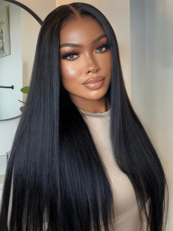 Yaki Straight 6×5 13x4 Pre-cut HD Lace Wear Go Wig 180% Density